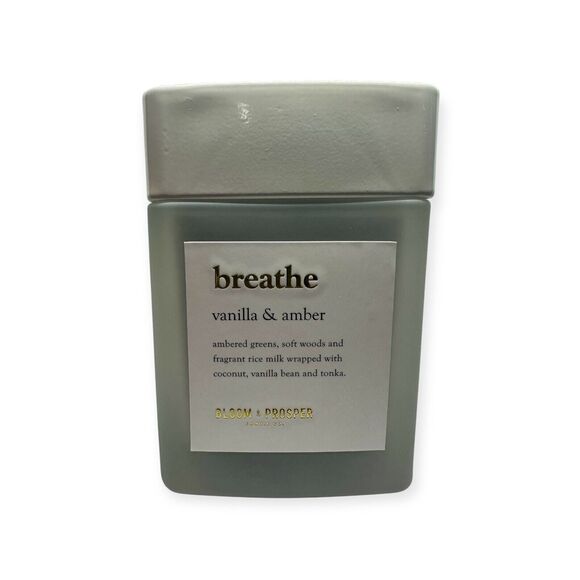 Bloom & Prosper “Breathe” Vanilla & Amber Luxury Candles 10.8oz . New - Picture 1 of 2